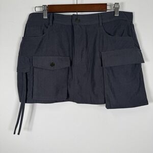 Fashion Nova Women's Keeping It Casual Corduroy Charcoal Mini Skirt Cargo XL NWT